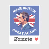Maak Groot-Brittannië weer groot Nigel Farage Stic Sticker (Vel)