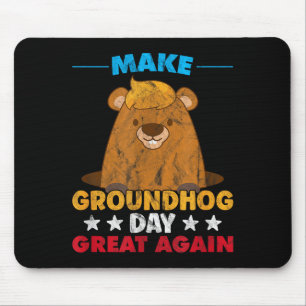 Maak Groundhog Day Groot Again Woodchuck Schaduw A Muismat