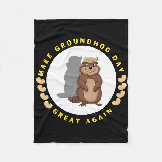 Maak Groundhog Day weer geweldig Funny Shadow Pupp Fleece Deken (Voorkant)