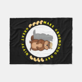 Maak Groundhog Day weer geweldig Grappige Schaduwp Fleece Deken (Voorkant (Horizontaal))