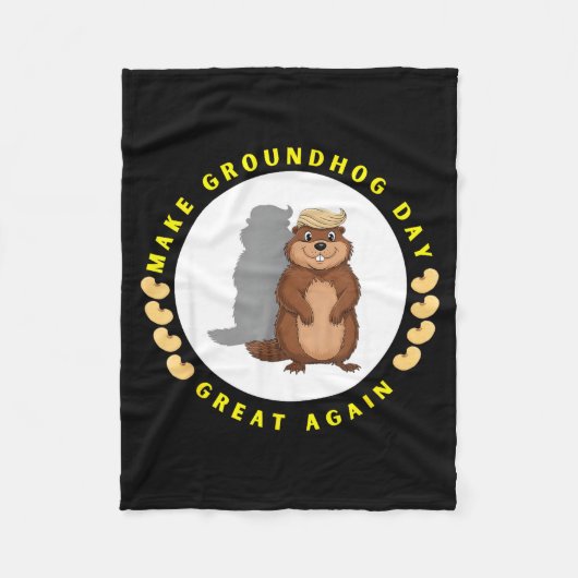 Maak Groundhog Day weer geweldig Grappige Schaduwp Fleece Deken (Voorkant)