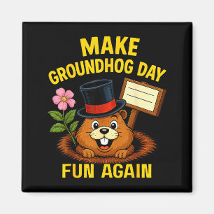 Maak Groundhog Day weer leuk Funny Groundhog-liefh Magneet