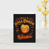 Maak Halloween weer eng Grappig Trump 1 Kaart (Gele Bloem)