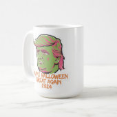 Maak Halloween weer geweldig 2024 Mok: Trump-geïns Koffiemok (Voorkant links)