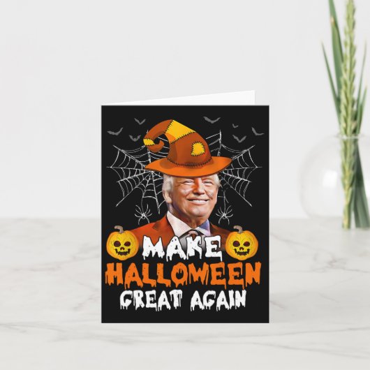 Maak Halloween weer geweldig Grappig Trump Jack O Kaart (Voorkant)