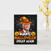 Maak Halloween weer geweldig Grappig Trump Jack O Kaart (Gele Bloem)