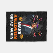 Maak Halloween weer geweldig Grappige Trump Spooky Fleece Deken (Voorkant (Horizontaal))