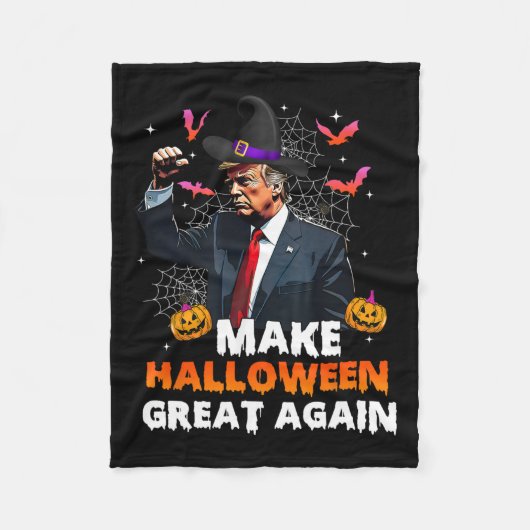 Maak Halloween weer geweldig Grappige Trump Spooky Fleece Deken (Voorkant)