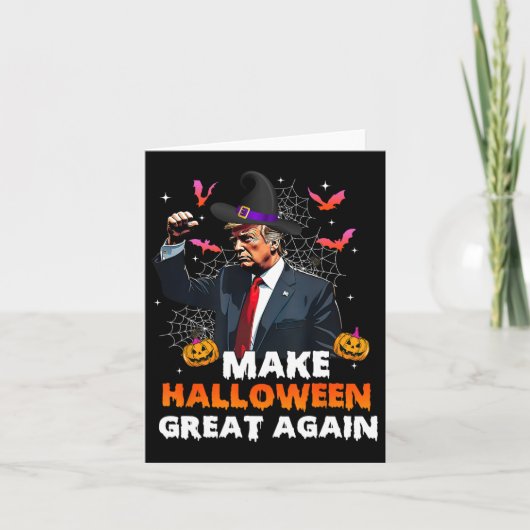 Maak Halloween weer geweldig Grappige Trump Spooky Kaart (Voorkant)