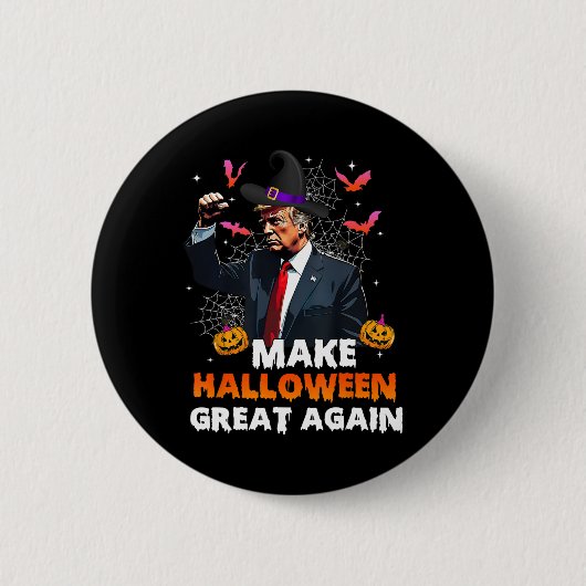 Maak Halloween weer geweldig Grappige Trump Spooky Ronde Button 5,7 Cm (Voorkant)