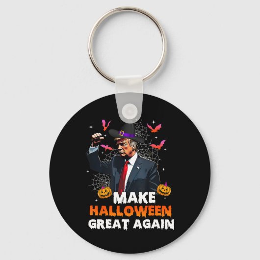 Maak Halloween weer geweldig Grappige Trump Spooky Sleutelhanger (Voorkant)