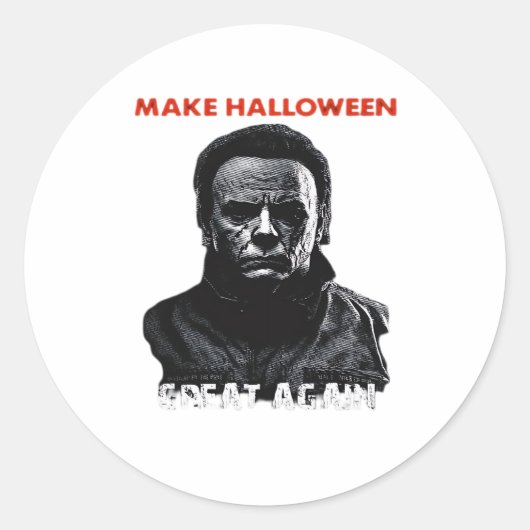 Maak Halloween weer geweldig - Scary Horror Hallow Ronde Sticker (Voorkant)