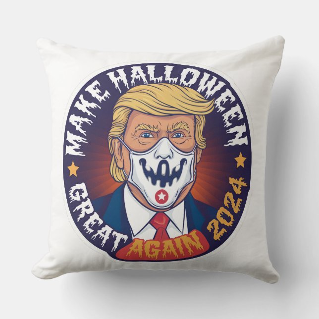 Maak Halloween weer geweldig Sierkussen: Trump Kussen (Voorkant)