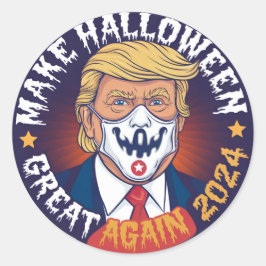 Maak Halloween weer geweldig Sticker: Trump-geïnsp Ronde Sticker
