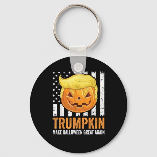 Maak Halloween weer geweldig Trumpkin Funny Hair P Sleutelhanger (Voorkant)