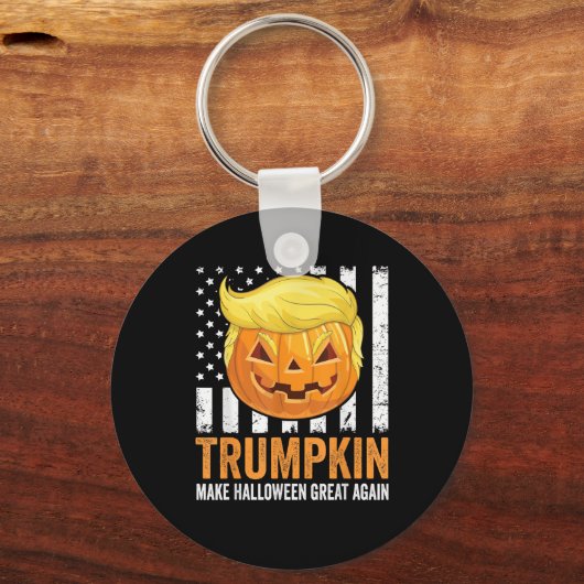 Maak Halloween weer geweldig Trumpkin Funny Hair P Sleutelhanger (Voorkant)