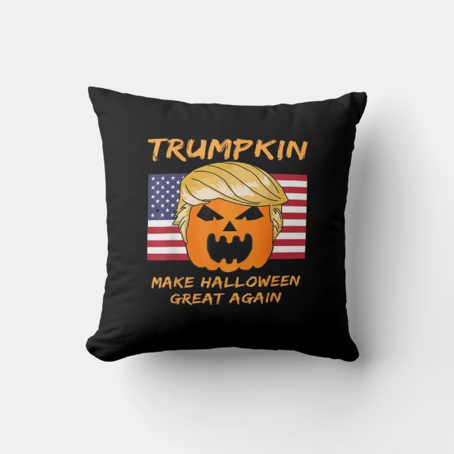 Maak Halloween weer geweldig Trumpkin Kussen (Voorkant)