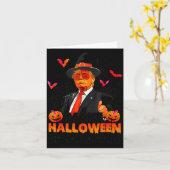 Maak Halloween weer Groot Grappig Trump Soky Stree Kaart (Gele Bloem)