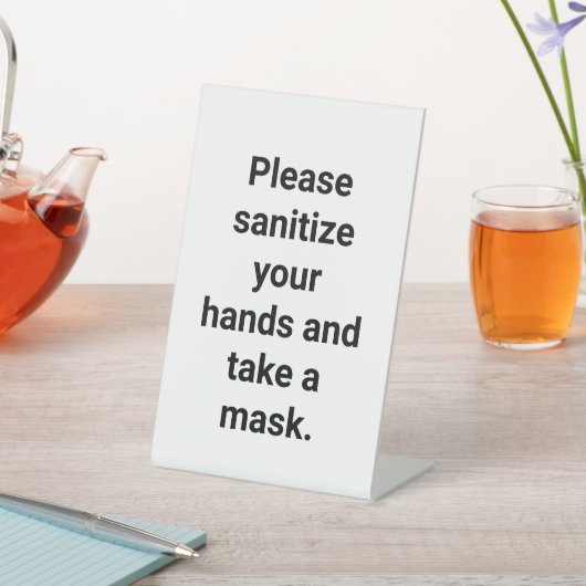 maak handen en neem een masker reclamebord met voetstuk (Insitu)