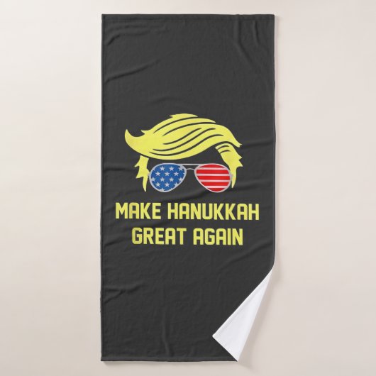 Maak Hanukkah Groot Again Trump Joods Badhanddoek (Badhanddoek)