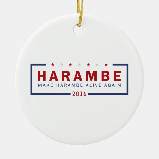 Maak Harambe weer leven Keramisch Ornament (Voorkant)