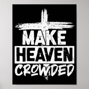 Maak Hemel Gevolkt Kruis - Minimalistische Christe Poster