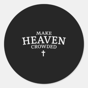 Maak Hemel Gevuld Kruis - Minimalistische Christel Ronde Sticker