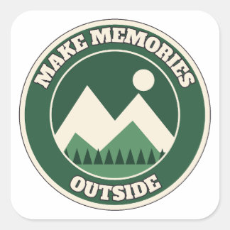 Maak Herinneringen Buiten Wandel Natuur Quote Vierkante Sticker