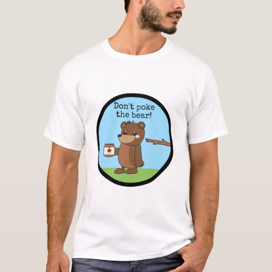 "Maak het beer niet op" Sleepy kawaii beer met hon T-shirt (Voorkant)