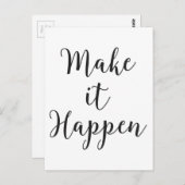 Maak het Cursief Manuscript gebeuren Briefkaart (Voorkant / Achterkant)