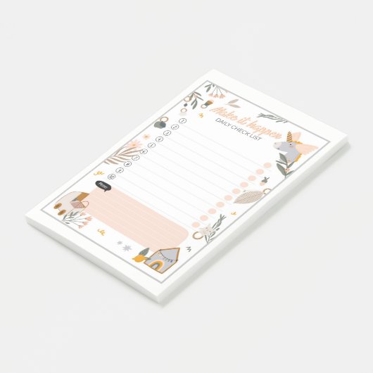 Maak het dagelijkse checklist post-it® notes (Schuin)
