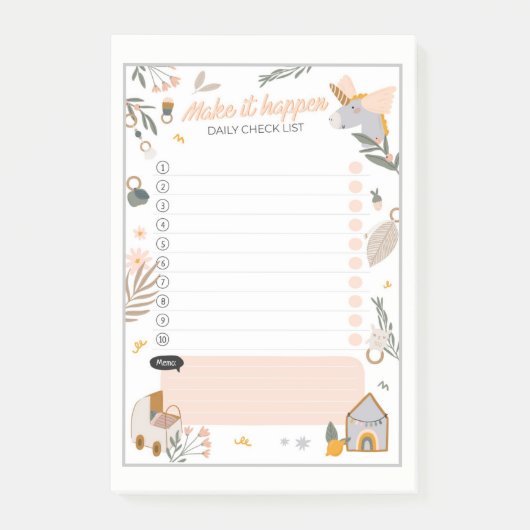 Maak het dagelijkse checklist post-it® notes (Voorkant)