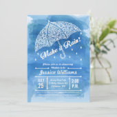 Maak het de Uitnodiging Blauw van de Waterverf van (Staand voorkant)