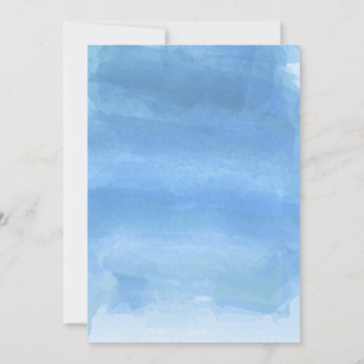 Maak het de Uitnodiging Blauw van de Waterverf van (Achterkant)