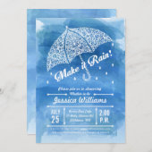 Maak het de Uitnodiging Blauw van de Waterverf van (Voorkant / Achterkant)