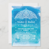 Maak het de Uitnodiging Blauw van de Waterverf van (Voorkant)