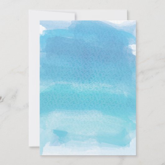 Maak het de Uitnodiging Blauw van de Waterverf van (Achterkant)