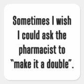 Maak het dubbel vierkante sticker (Voorkant)