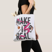 Maak het echt tote bag (Dichtbij)