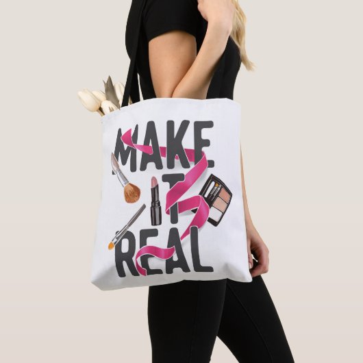 Maak het echt tote bag (Dichtbij)