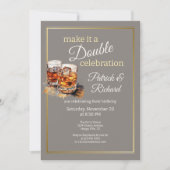 Maak het een dubbel feest Grijs Whiskeyglas Kaart (Voorkant)