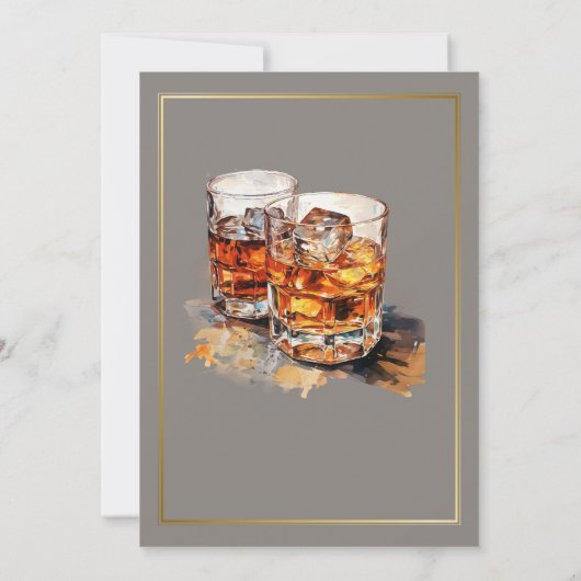 Maak het een dubbel feest Grijze Whisky Glas Kaart (Achterkant)