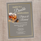 Maak het een dubbel feest Grijze Whisky Glas Kaart