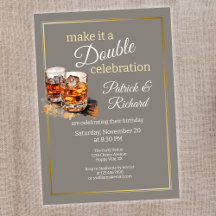 Maak het een dubbel feest Grijze Whisky Glas