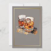 Maak het een dubbele viering Grijs Whiskyglas Kaart (Achterkant)