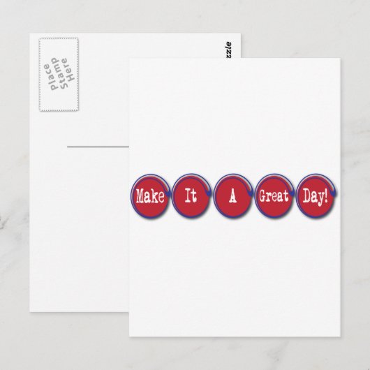 maak het een geweldige dag briefkaart (Voorkant / Achterkant)