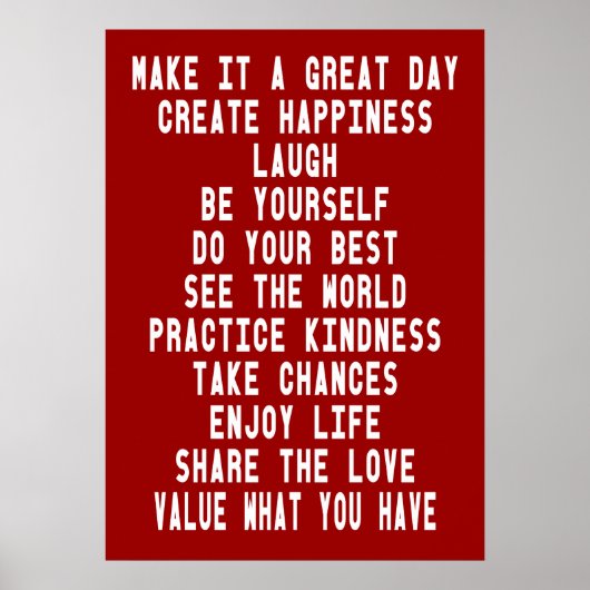 Maak het een geweldige dag Inspirerend Poster (Voorkant)