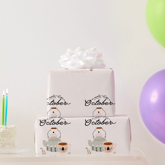 Maak het een oktober om te onthouden cadeaupapier