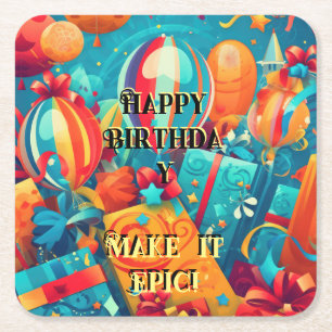 Maak het episch! kartonnen onderzetters