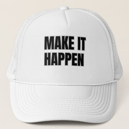Maak het gebeuren Trucker Hoed Pet (Voorkant)